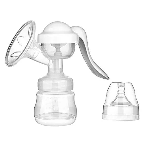 Manual Breast Pump with Lid - White