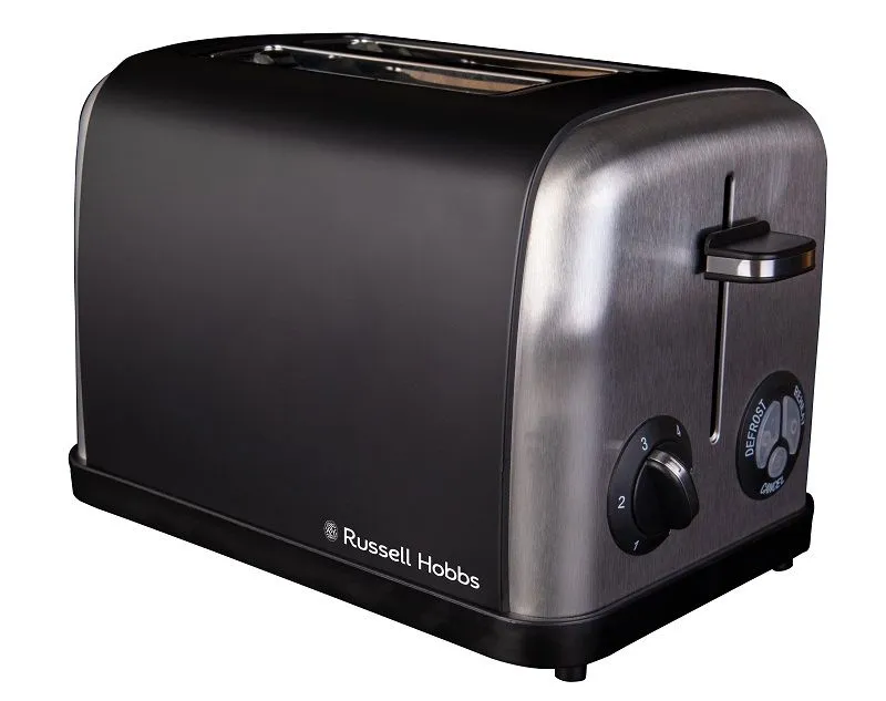 Russell Hobbs - 950W 2-Slice Toaster - Black, Silver