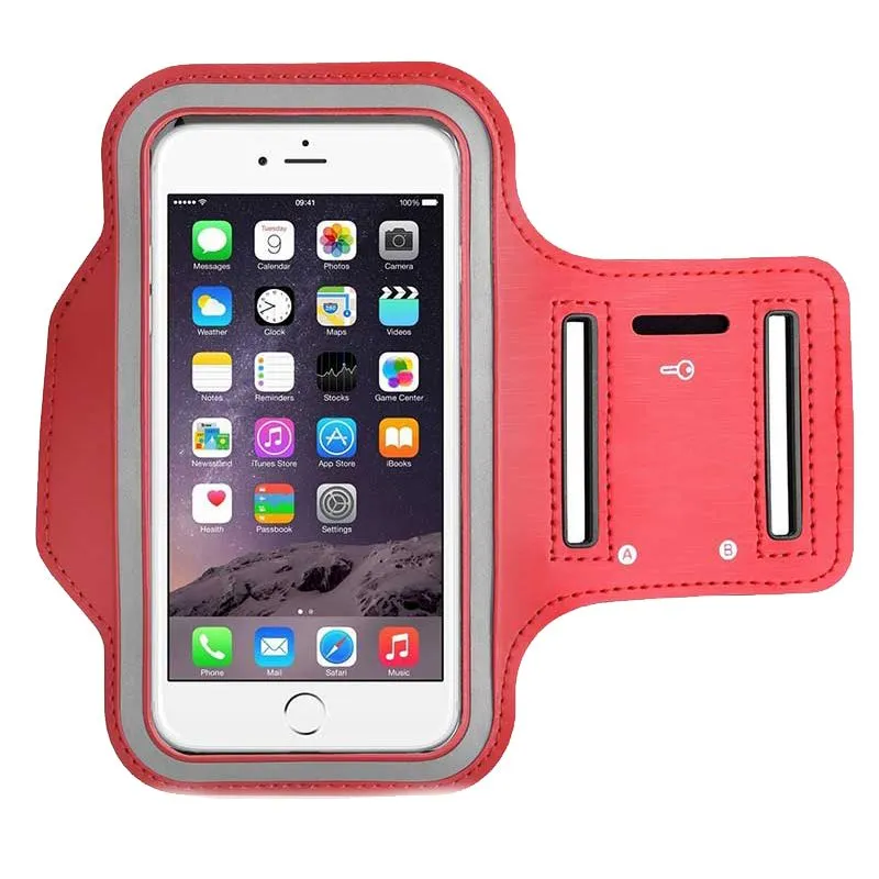 Jot 5.5" Screen Sport Gym Running Arm Band - Red - Red