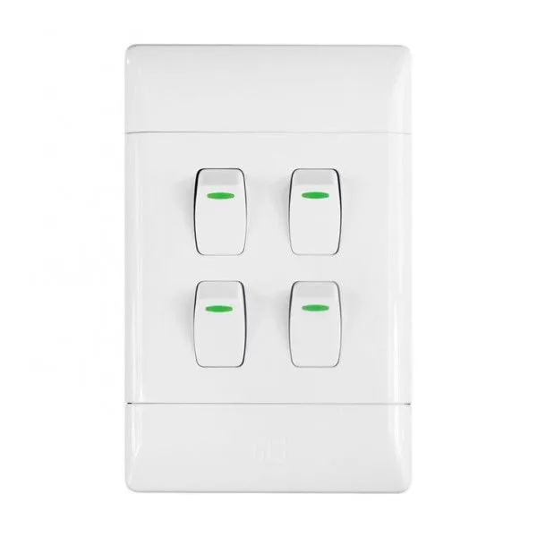 CBI Bell Switch - 4 Lever 1 Way - Electrical Accessories - 4mm x 2mm