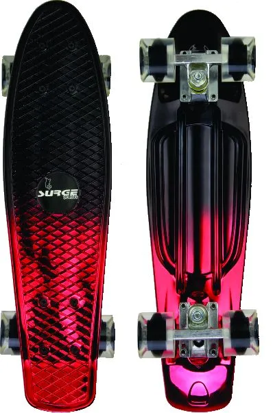 Surge Manic Chrome Skate Board - Black 