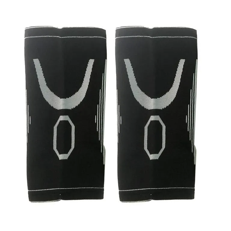 One Pair Sport Nylon Elastic Compression Knee Support Pads - Grey