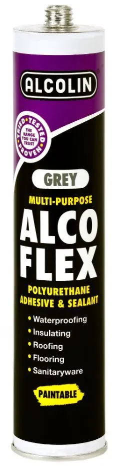 Alcolin Alco-Flex Polyurethane Adhesive & Sealant Joint Sealing 290ml - Grey