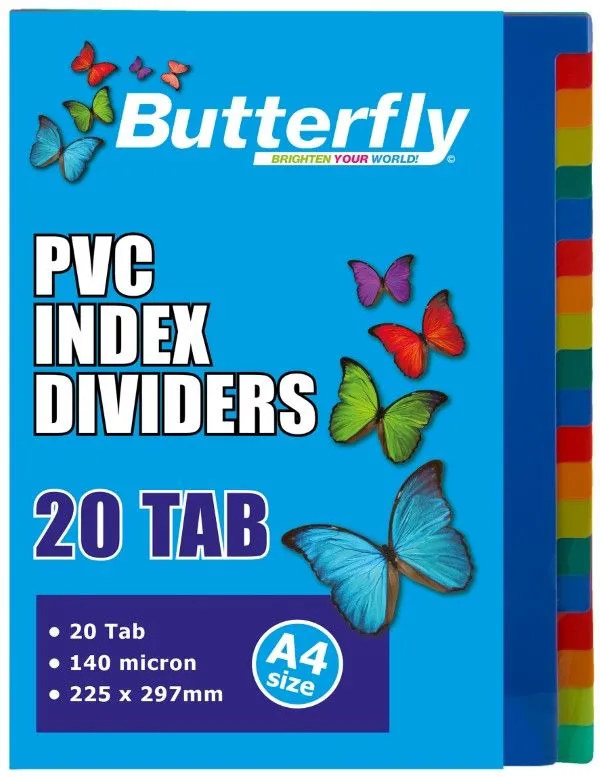 Butterfly File Dividers 140 Micron Pp - 20 Dividers