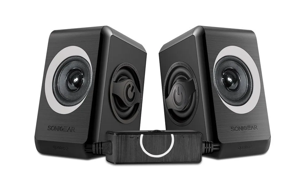 SonicGear Quatro 2 2.0 USB Powered Speaker System - Cool Grey