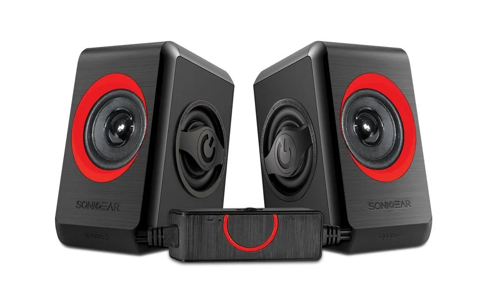 SonicGear Quatro 2 2.0 USB Powered Speaker System -  Festive Red