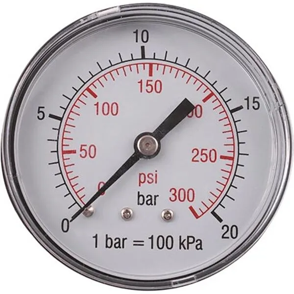 GAV Pressure Gauge 0-20Bar1/4Rear 63mm D6314R20