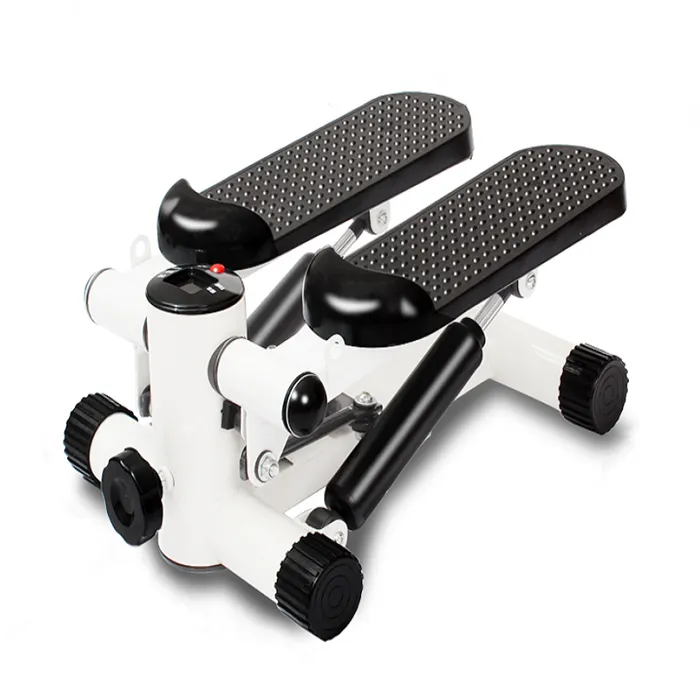 Mini Stepper Trainer Fitness with Power Ropes - Silvery White
