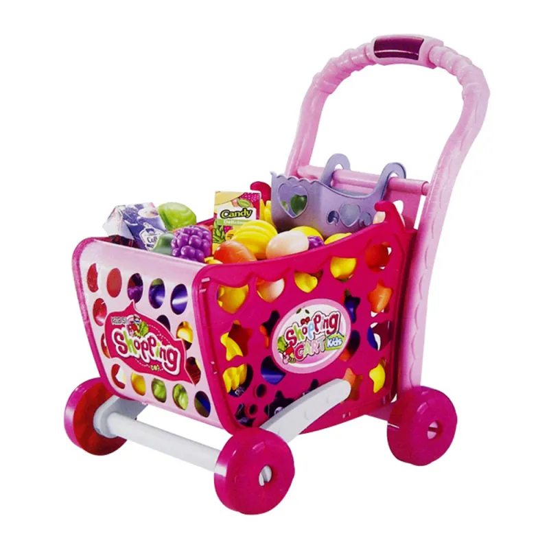 Shopping Cart - Trolley-Style Play Set - Pink