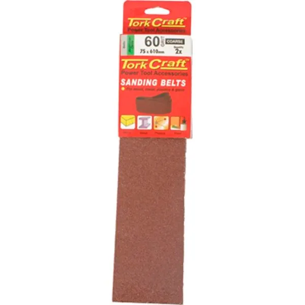 Tork Craft Sanding Belt 75 x 610mm 60Grit 2/Pack