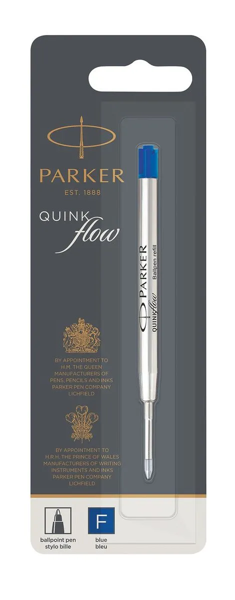 Parker Quink Flow Refill Ballpoint Pen - Fine Nib - Blue Ink