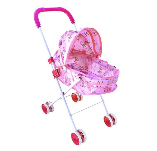 Baby Doll Folding Stroller Pushchair Kids Pram - Pink