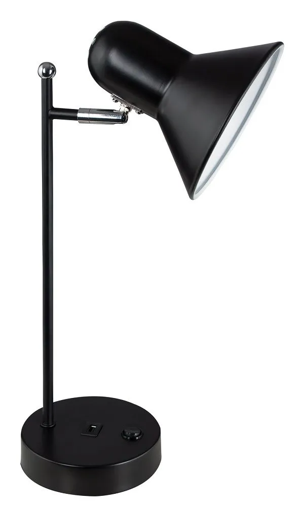 Bright Star Lighting - Metal Desk Lamp With USB Port - Black