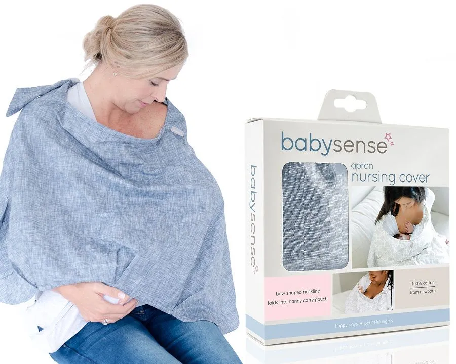 Baby Sense Apron Nursing Cover - Denim Blue