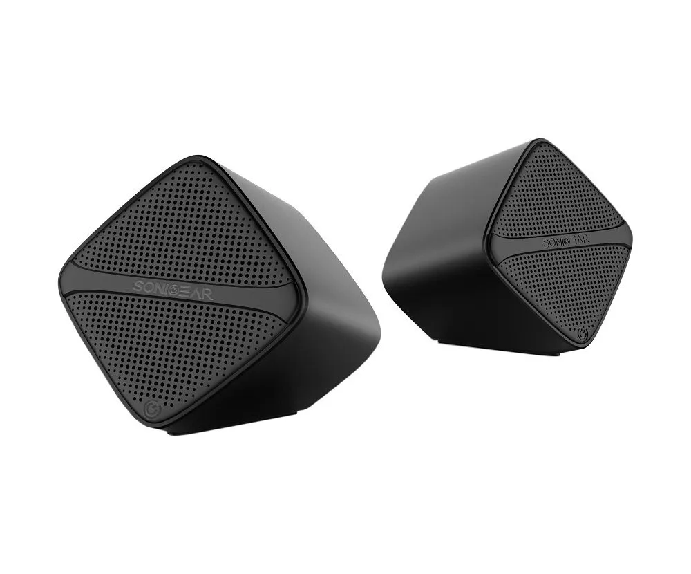 SonicGear Sonicube USB powered Mini 2.0 Speakers - Black - Black