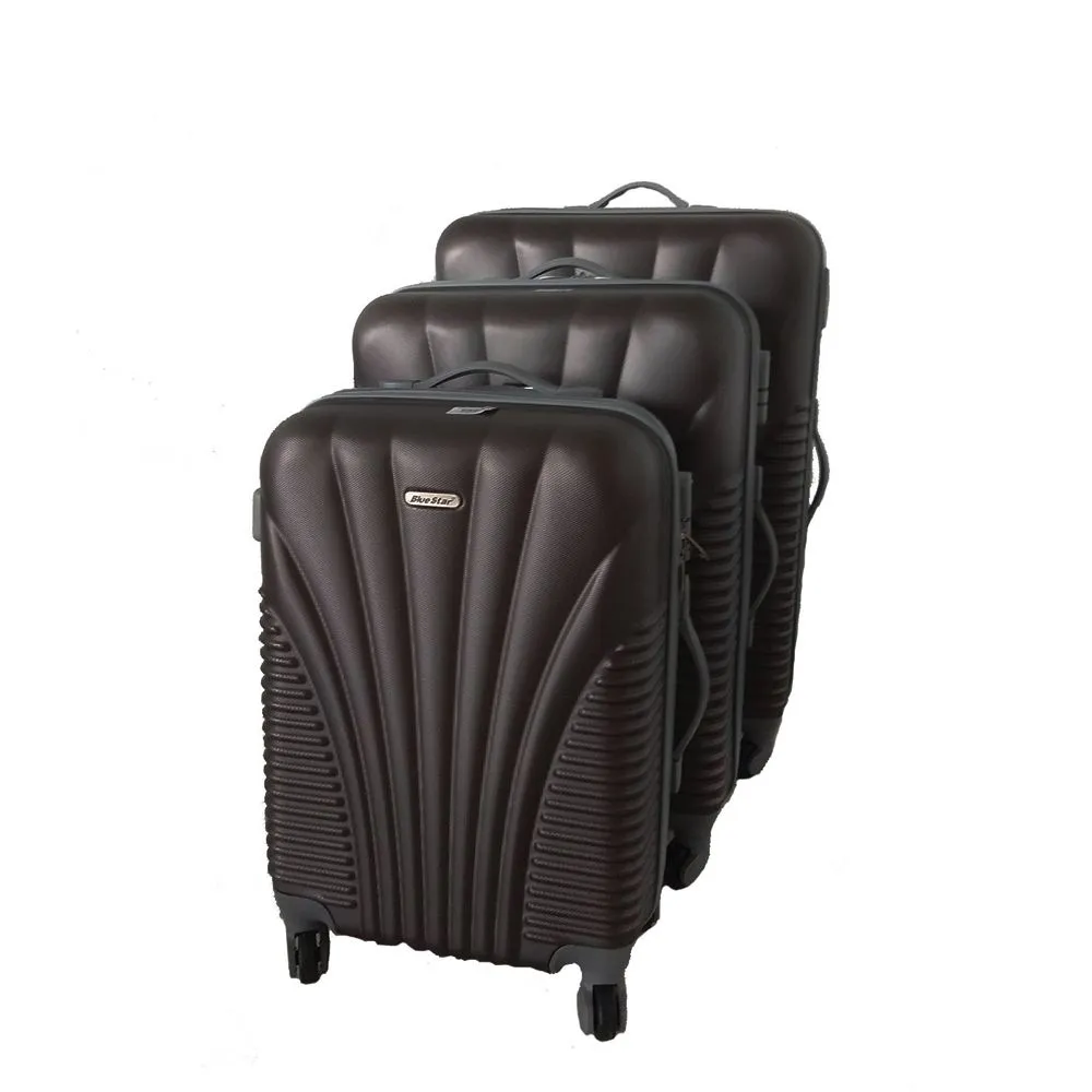 3 Piece Blue Star Luggage Set - Blue - Black
