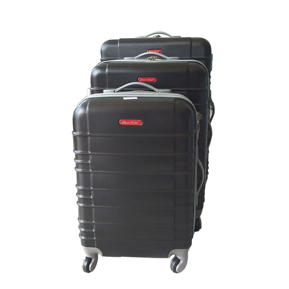3 Piece Holiday Luggage Set - Black - Black