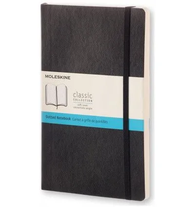 Moleskine Classic Notebook, Large, Dotted, Black, Soft Cover (5 X 8.25)