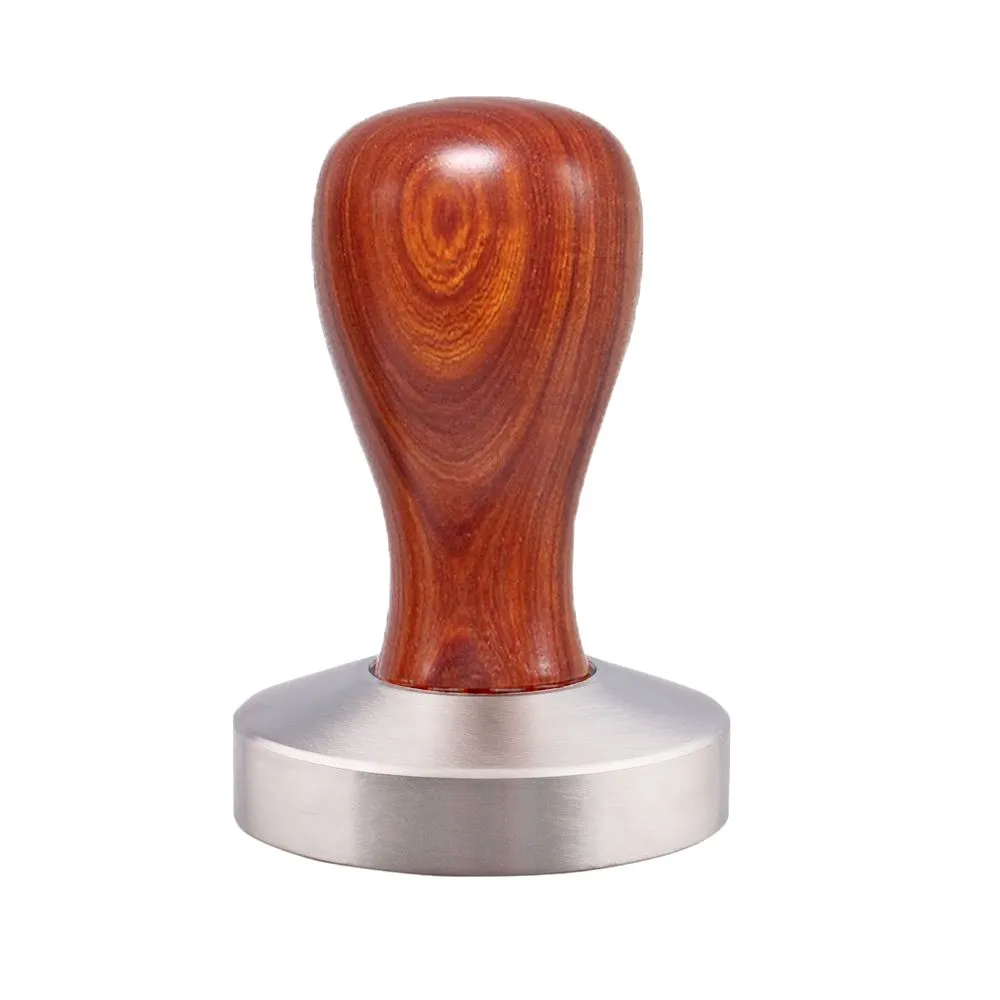 51mm Wooden Handle Stainless Steel Tamper for Espresso Coffee Press
