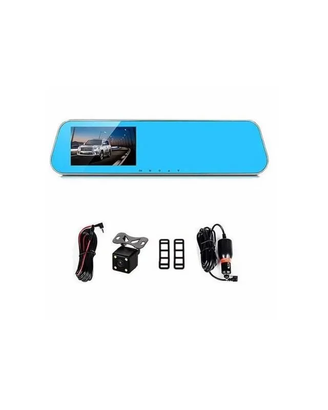 Car Rear-view Mirror DVR With Front Recording And Reverse Camera