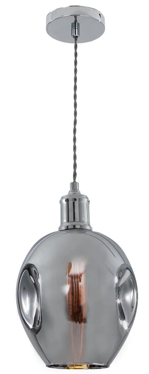 Bright Star Lighting - Polished Chrome Pendant with Colourful Glass - Chrome