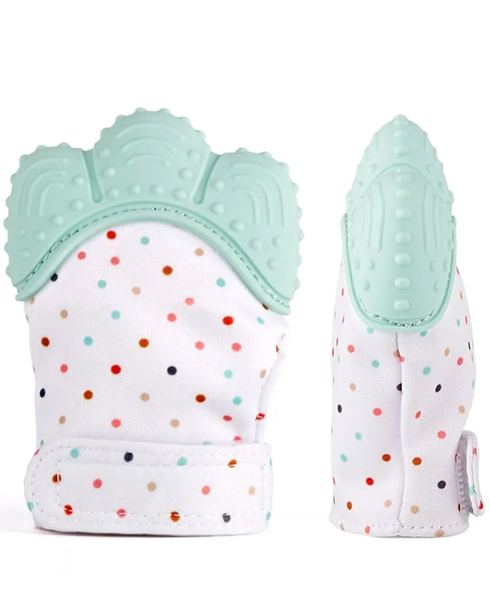 Baby Teething Mittens Self-Soothing Stimulating Teether Toy - 2 pack - Mint Green