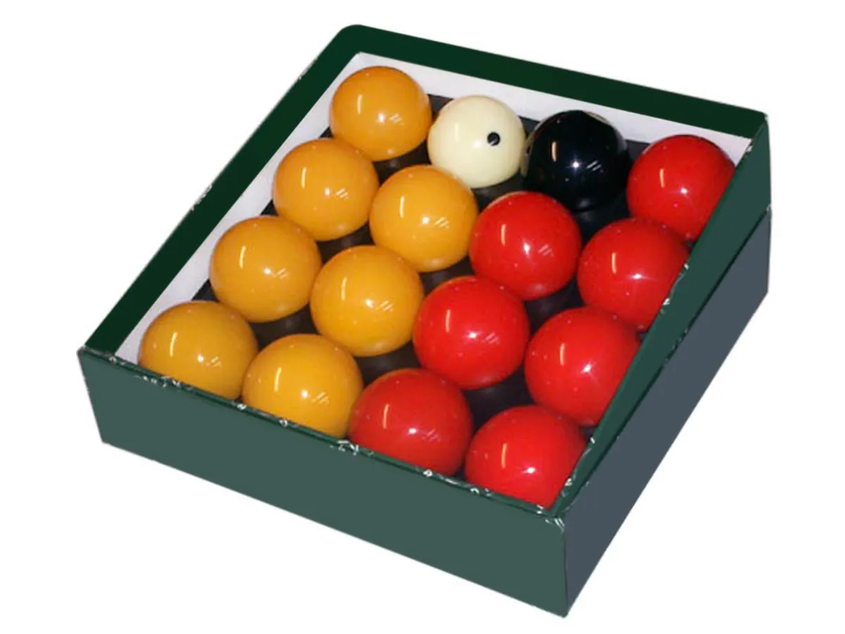 2" Premium Pool Ball Set - Red and Yellow with spotted white ball