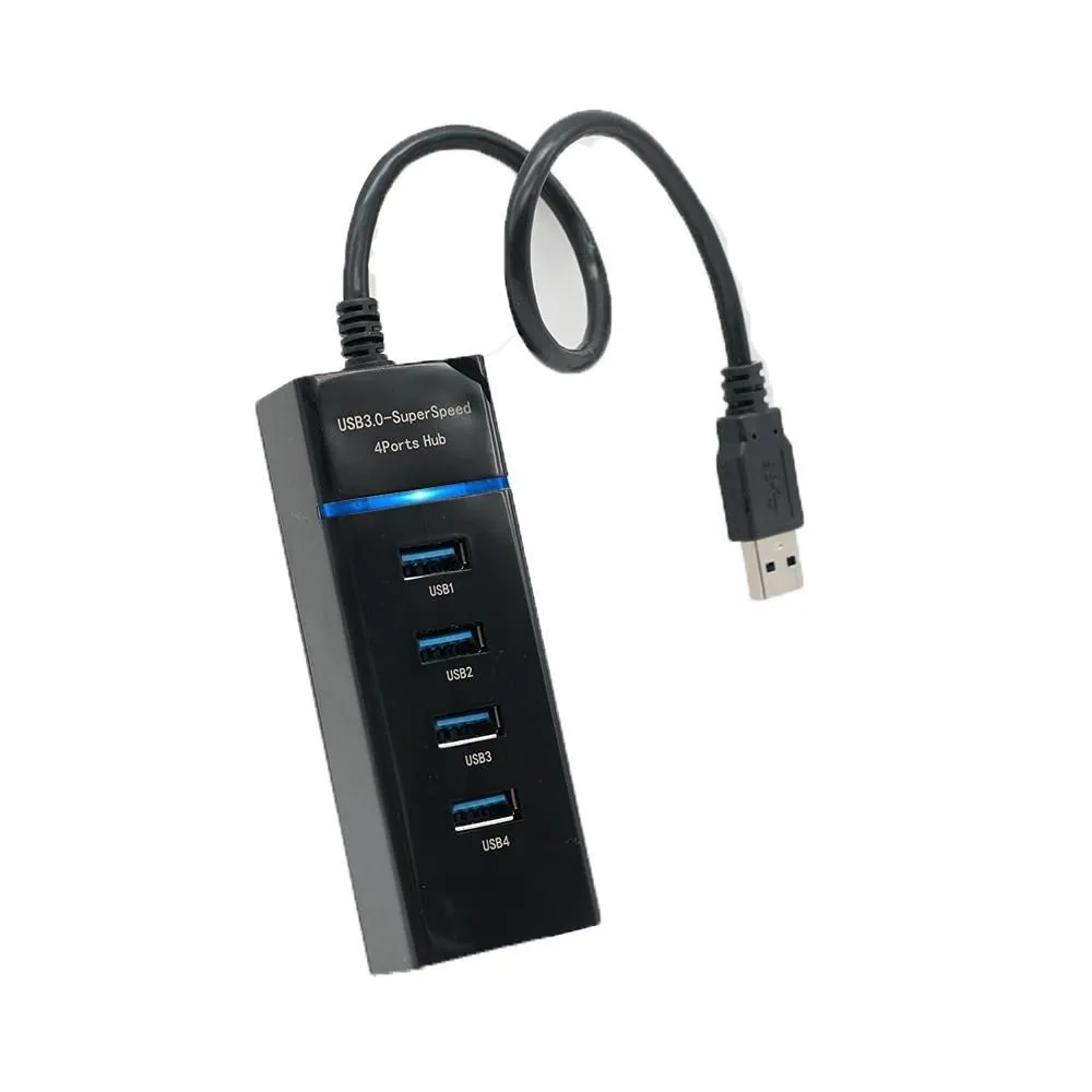 USB 3.0 Super Speed 4 Ports Hub for All Computers & Consoles - Black