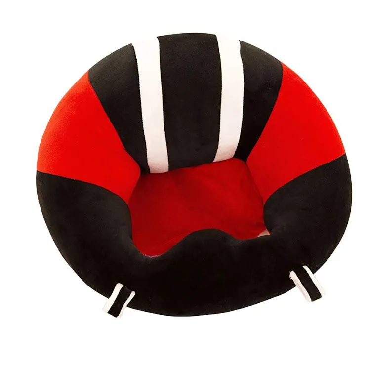 Baby Support Plush Sofa Seat,Learning to Sit Chair Seat Plush Toys - Black /Red