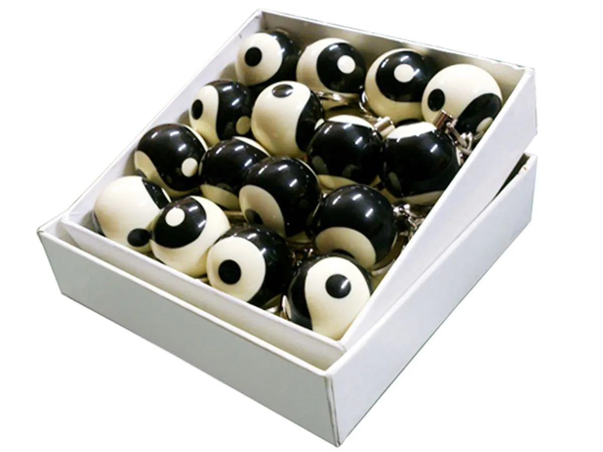 Ying & Yang Pool Ball Keyrings (Key Chains) - Pack of 16