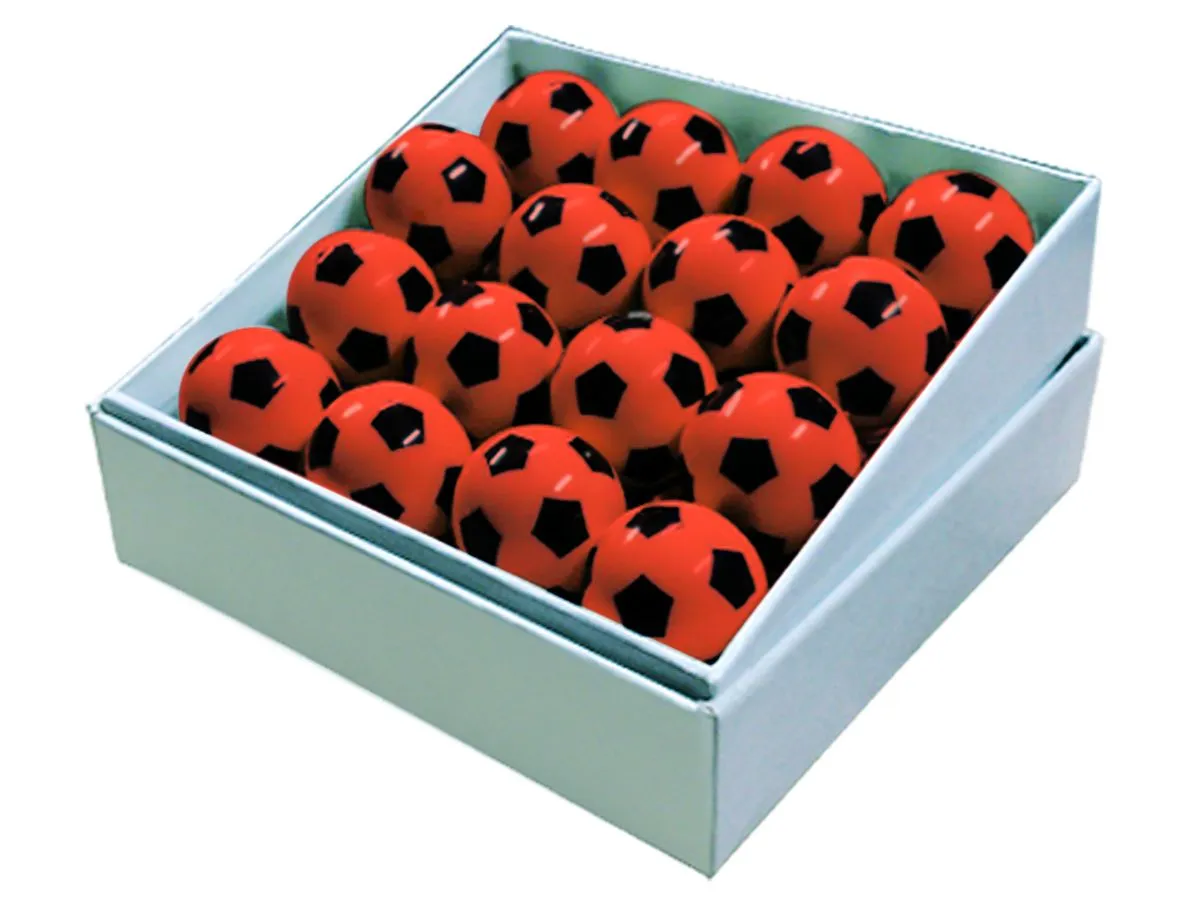 Soccer Ball Keyrings (Key Chains) - Pack of 16 - Red & Black