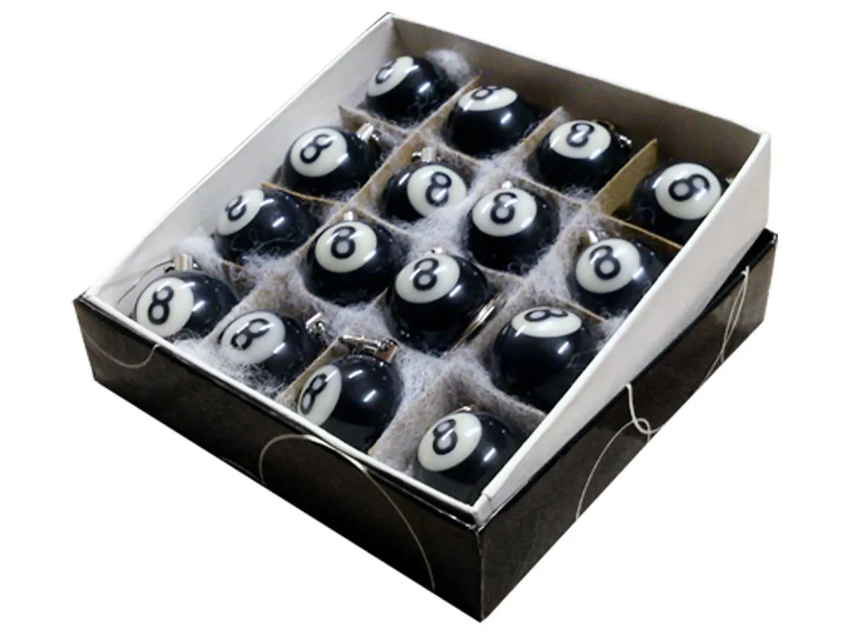 Black 8 Ball Pool Keyrings (Key Chains) - Pack of 16