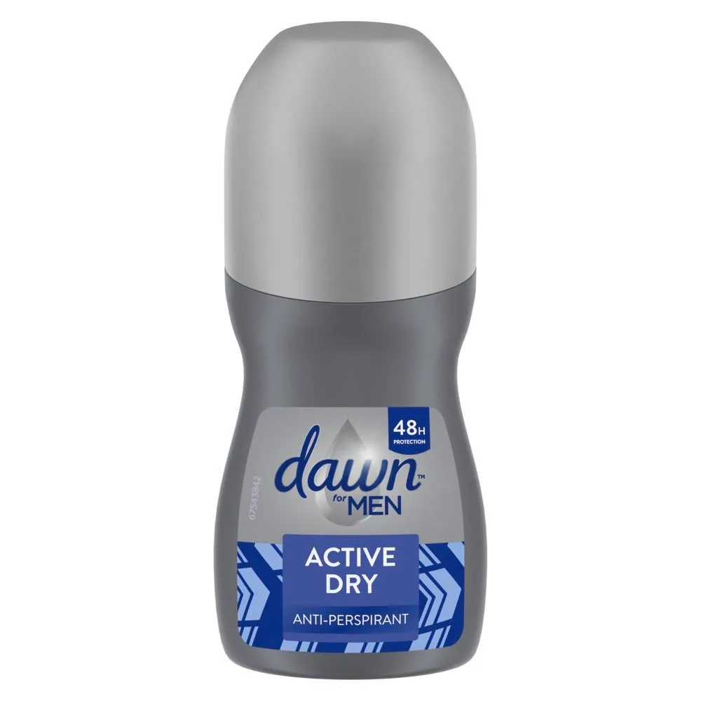 Dawn Men Active Dry Anti Perspirant Roll-On - 45ml (6 Pack)