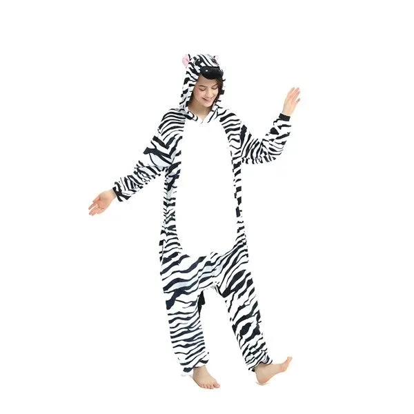 Iconix Zebra Onesie For Adults - S