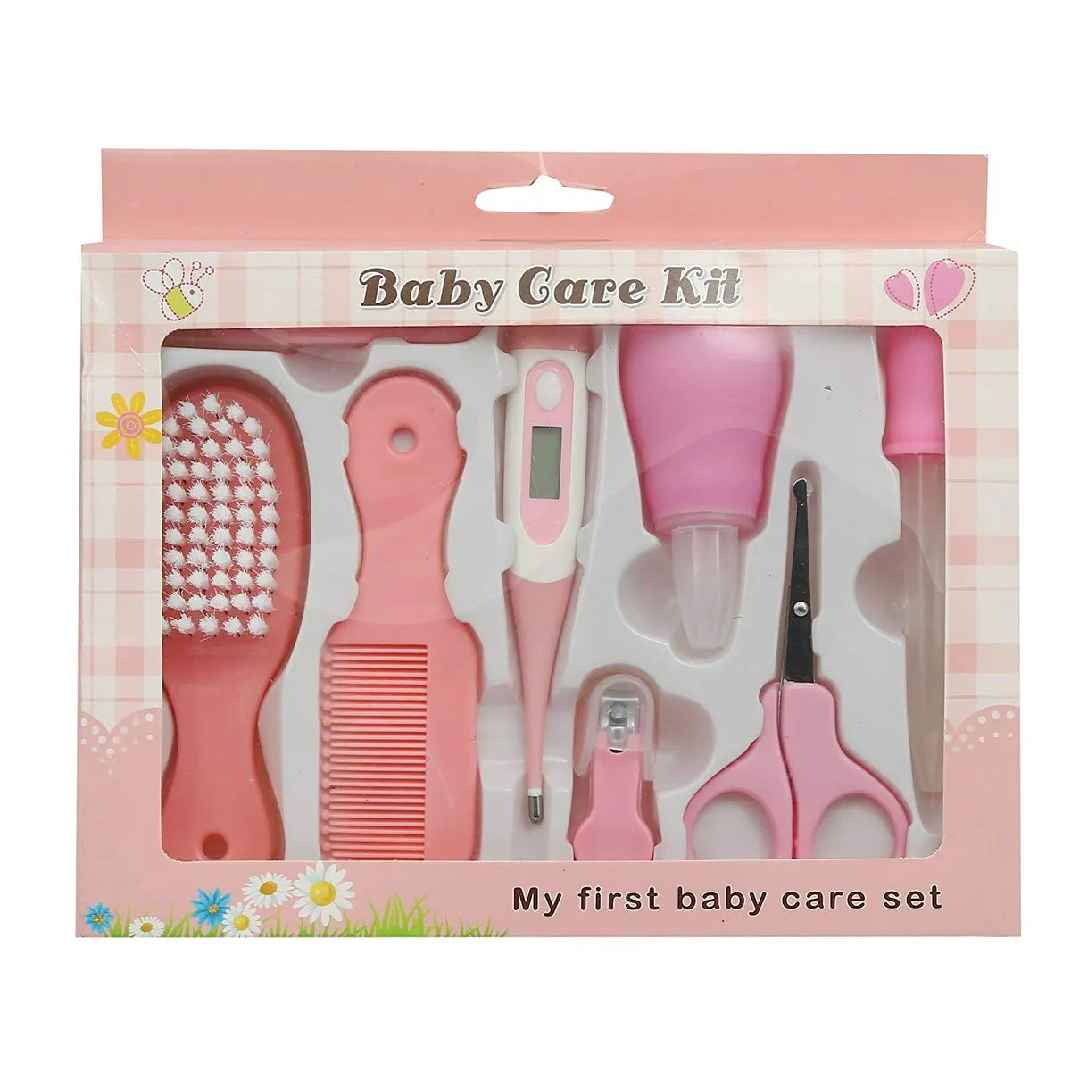 8 Piece Baby Care Grooming Kit - Pink