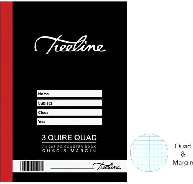 Treeline Hard Cover Counter Books 3 Quire A4 288 pg- Q&M (Pack of 5)