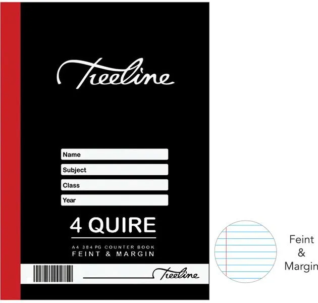 Treeline Hard Cover Counter Books 4 Quire A4 384 pg - F&M (Pack of 3)