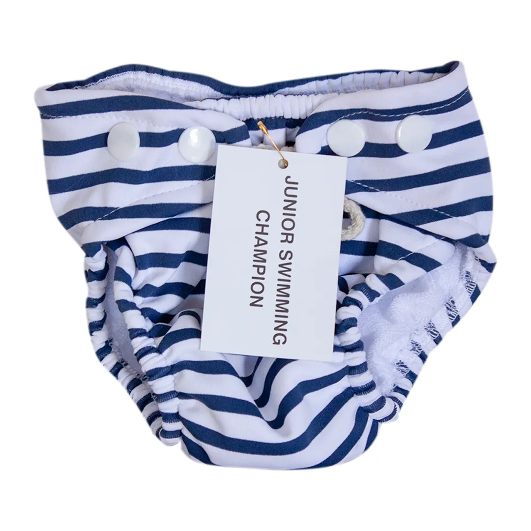 Junior Swimming Champion, Swim Nappy Navy Stripe