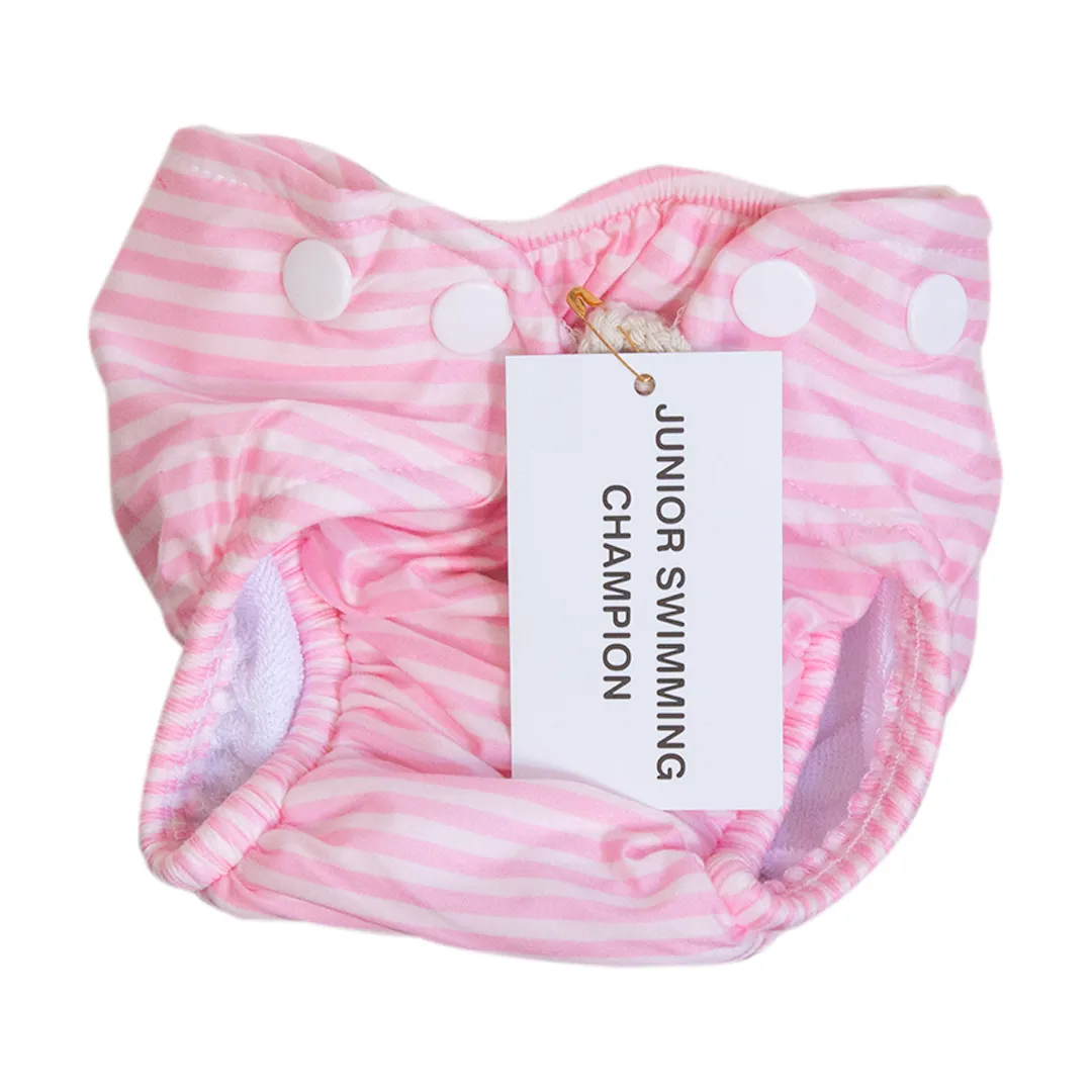 Junior Swimming Champion: Swim Nappy Candy Pink Stripe