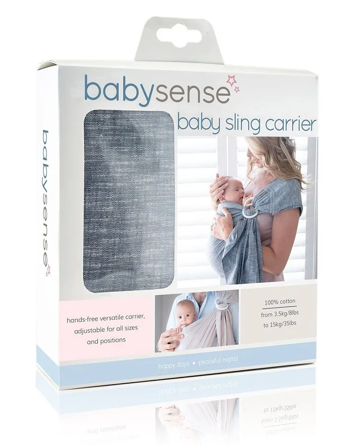 Baby Sling Carrier - Stone - Denim Blue