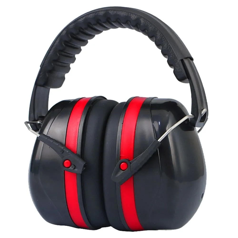 Adjustable Noise Reduction Safety Ear Muffs - Red & Black