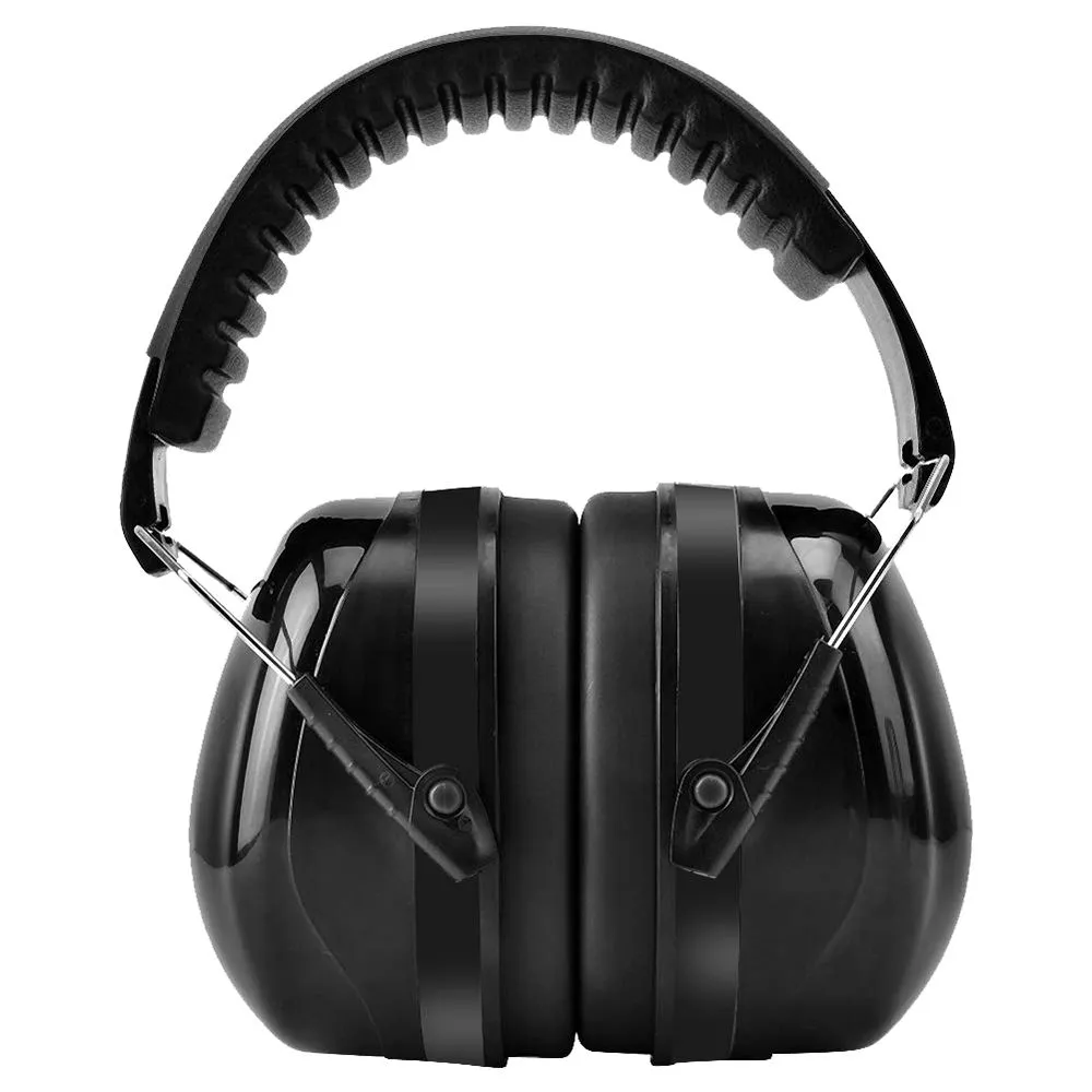 Adjustable Noise Reduction Safety Ear Muffs - Black & Black