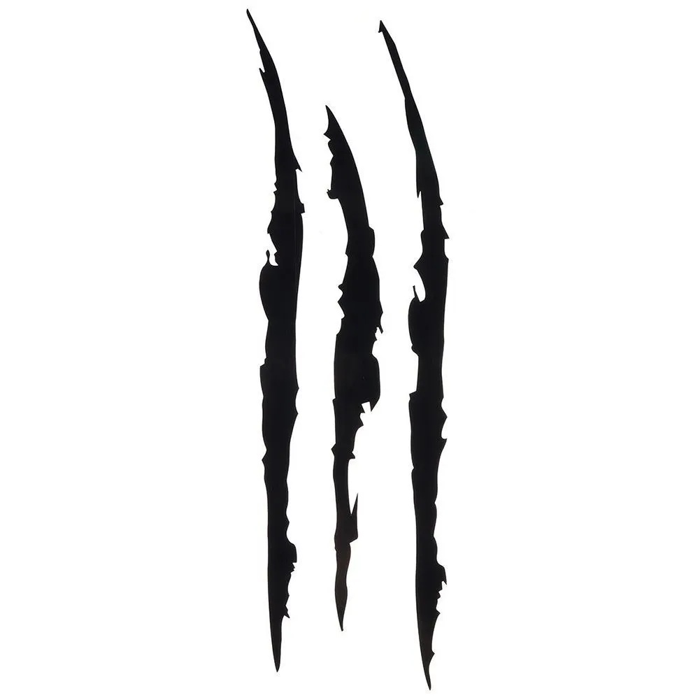 Scratch Stripe Claw Marks Vinyl Stickers - Black