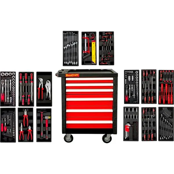 TorkCraft - Mechanics Tool Trolley Set Including 196 Toolset
