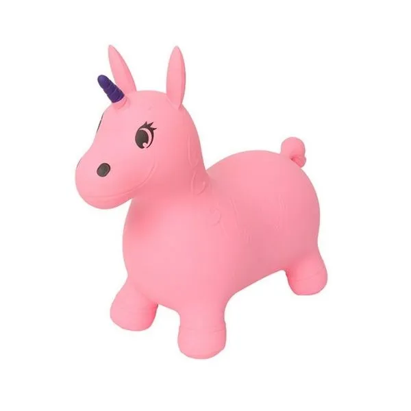 Ride-On Inflatable Jump, Hop and Bounce Unicorn Hopper - Pink