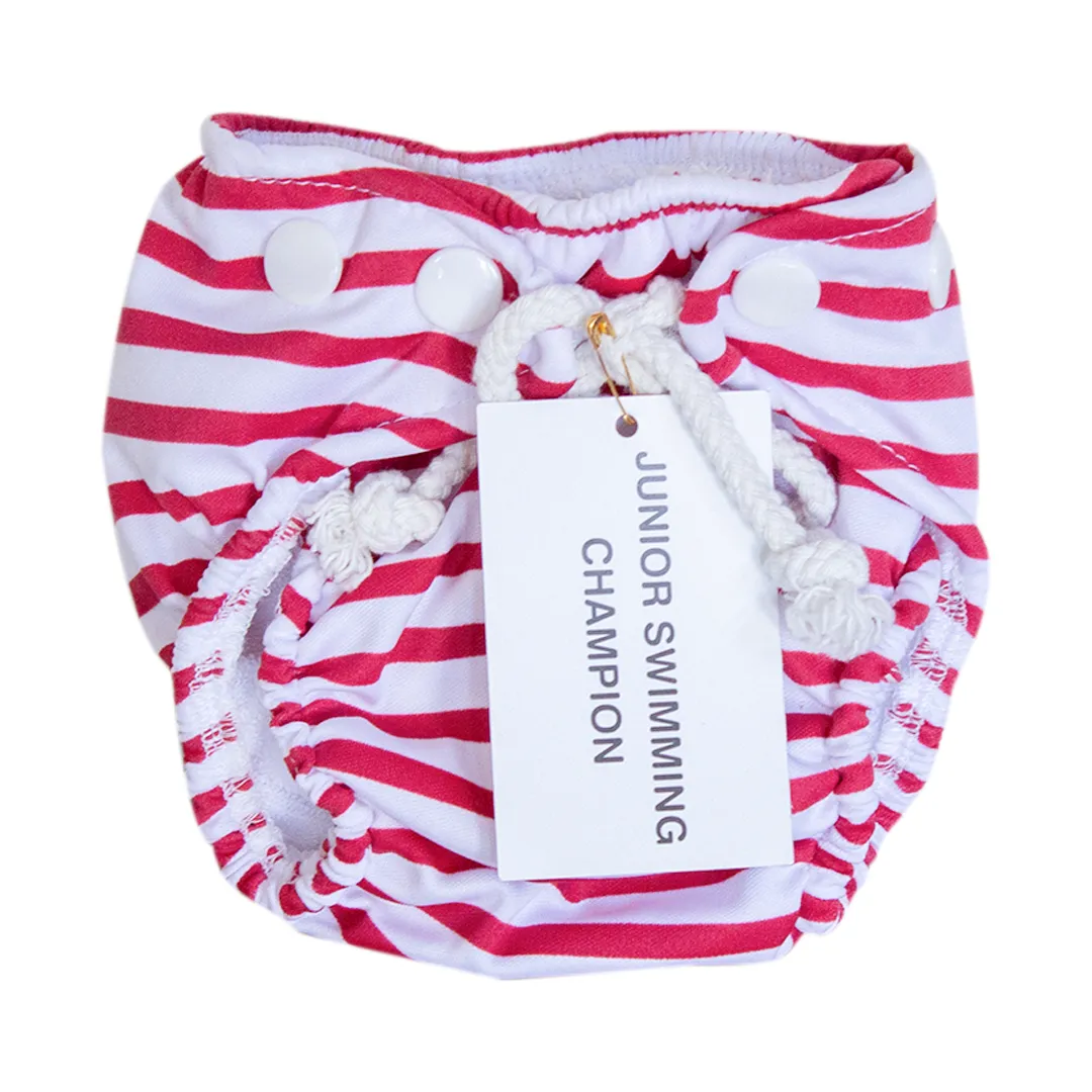 Junior Swimming Champion: Swim Nappy Red Stripe