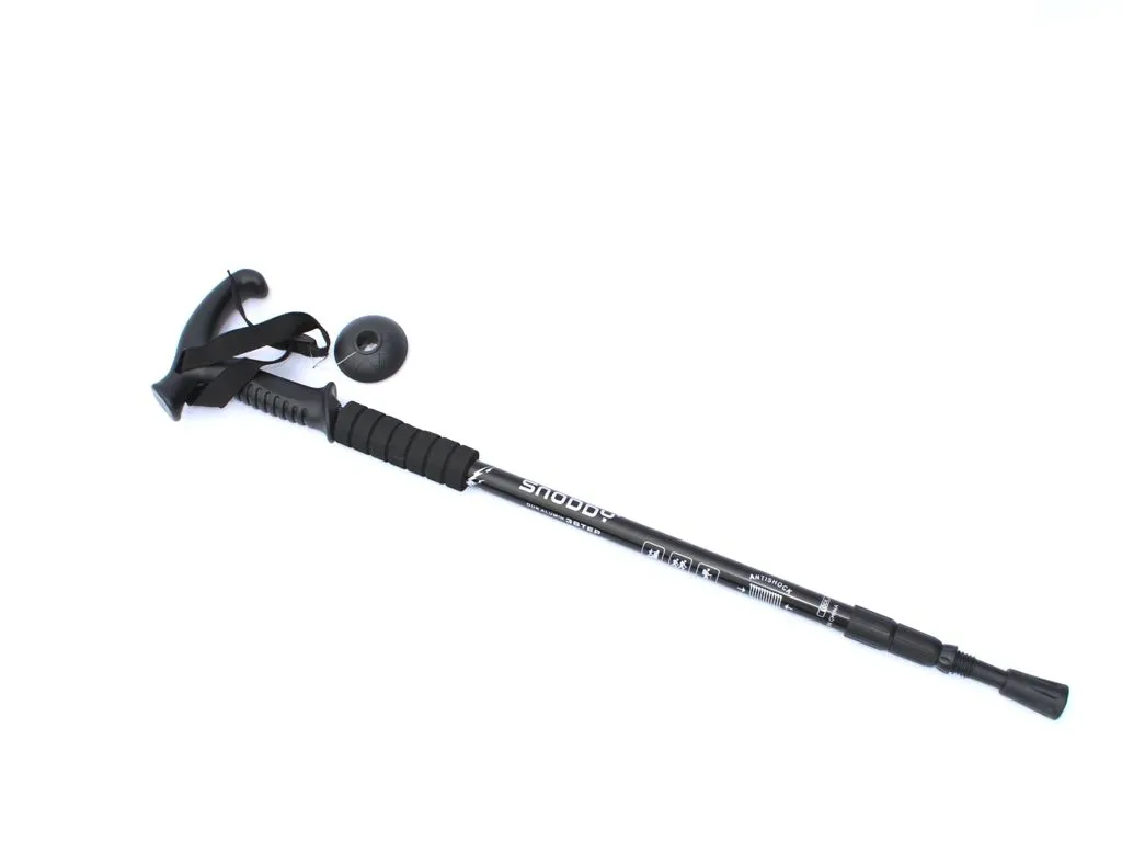 Adjustable Walking Trekking Hiking Stick - Black