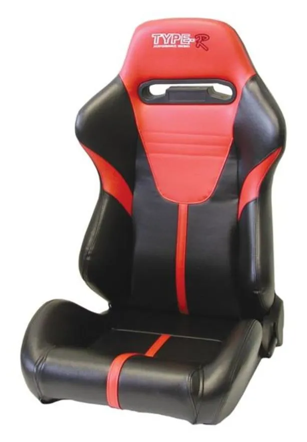 Type-R PVC Reclining Racing Seats - Red and Black