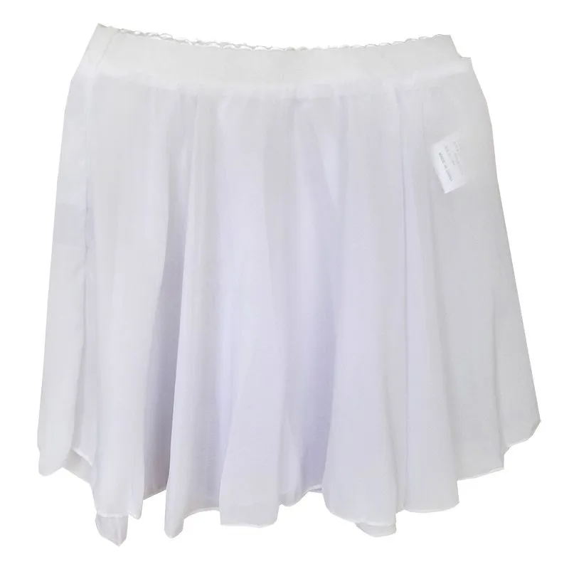 DHAO-Girls Ballet Dance Basic Pull on Chiffon Skate Skirt Dancewear White