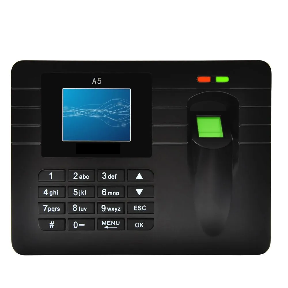 A5 Fingerprint Sensor Employee Attendance Machine Time Clock -Black